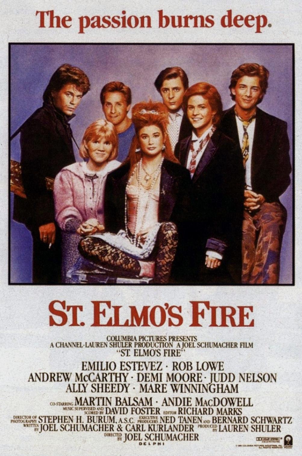 Постер фильма Огонек святого Эльма | St. Elmo's Fire