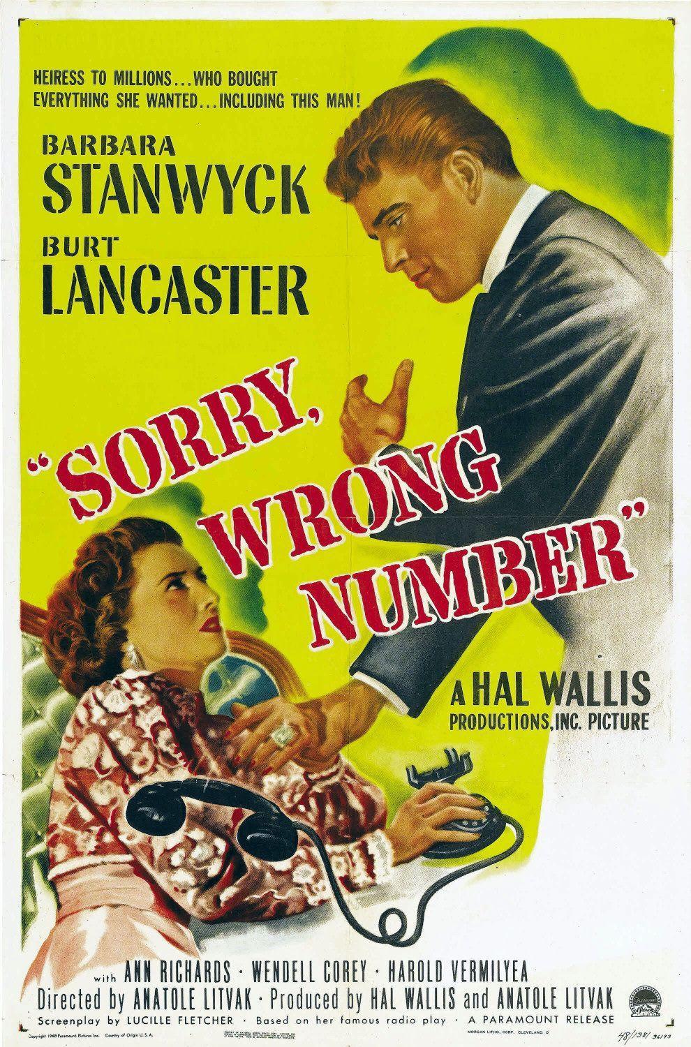 Постер фильма Извините, вы ошиблись номером! | Sorry, Wrong Number