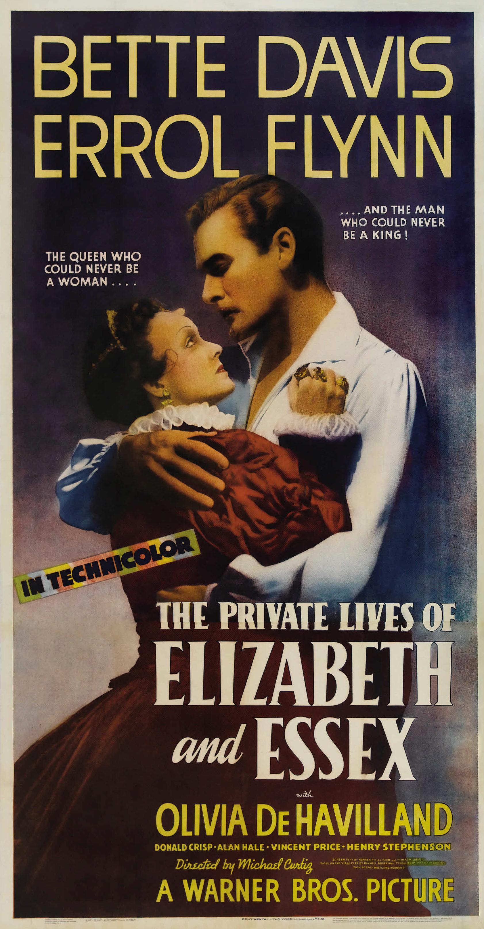 Постер фильма Частная жизнь Елизаветы и Эссекса | Private Lives of Elizabeth and Essex