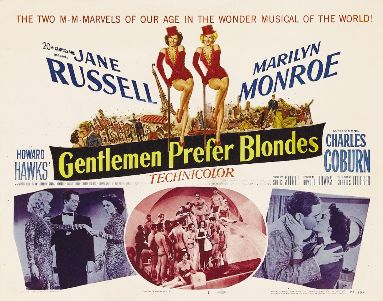 Постер фильма Джентльмены предпочитают блондинок | Gentlemen Prefer Blondes