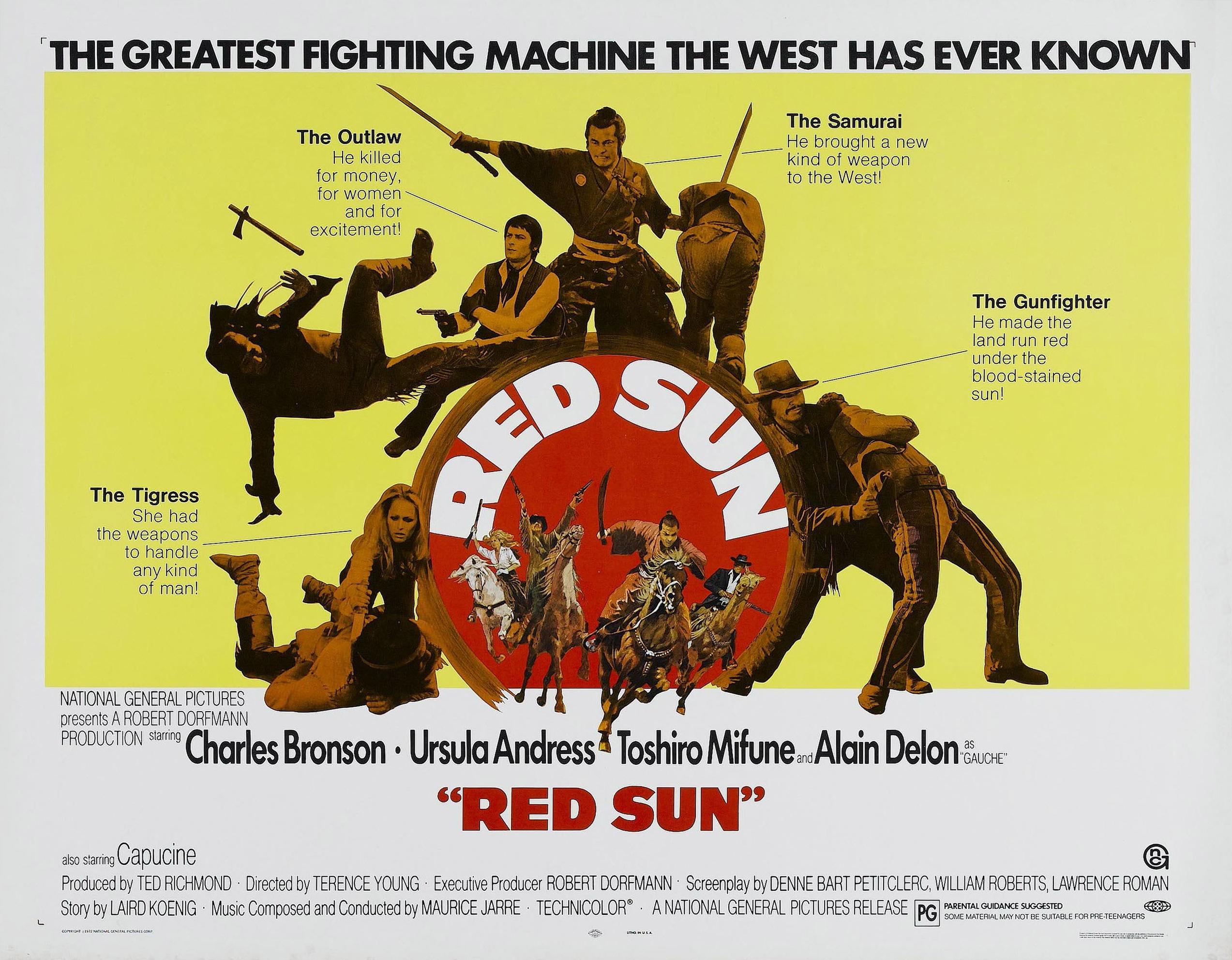 Дикий год выпуска. Красное солнце / Soleil rouge (1971). Красное солнце. 1971 Poster. Тосиро Мифунэ красное солнце.