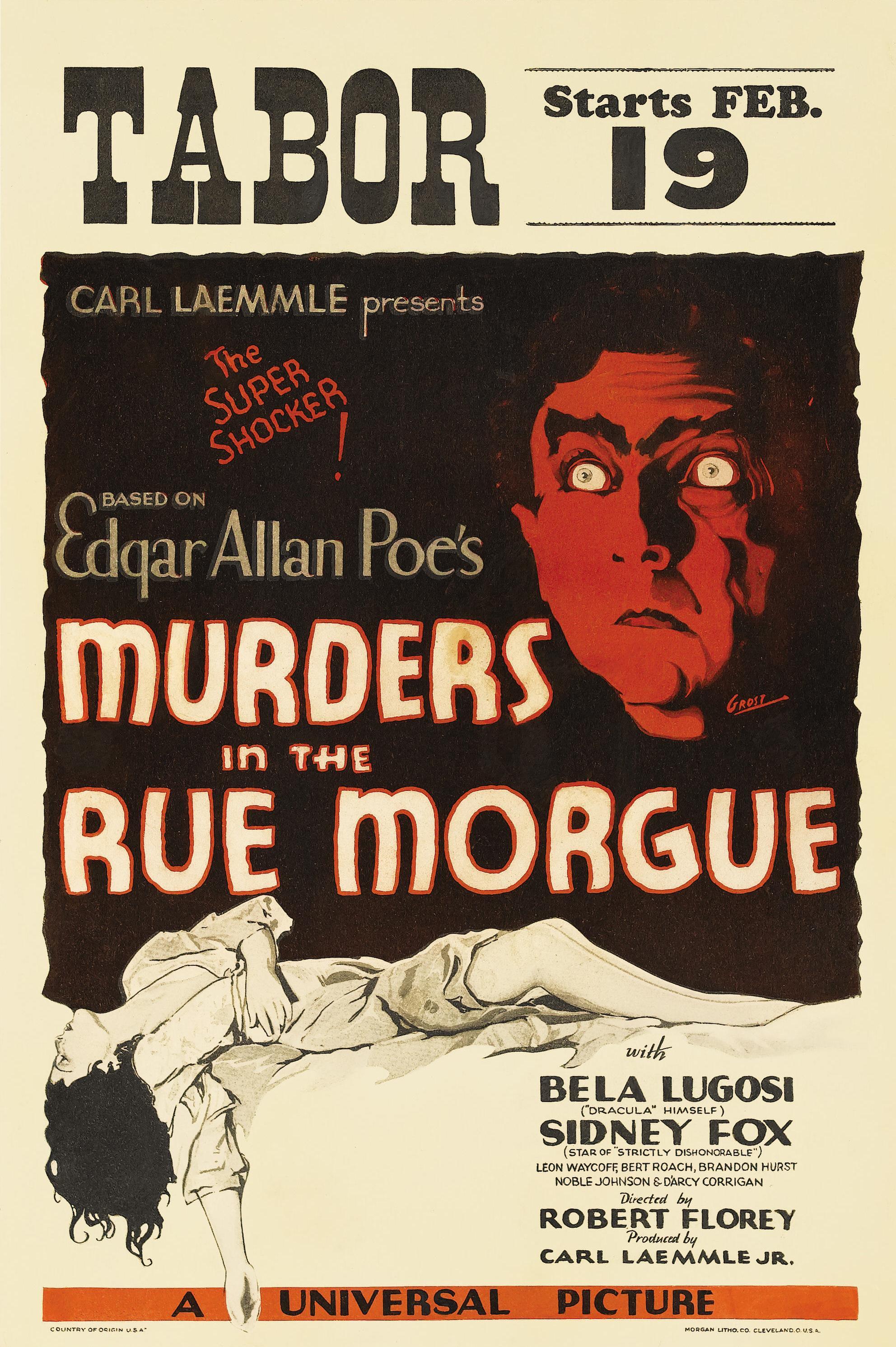 Постер фильма Убийства на улице «Морг» | Murders in the Rue Morgue
