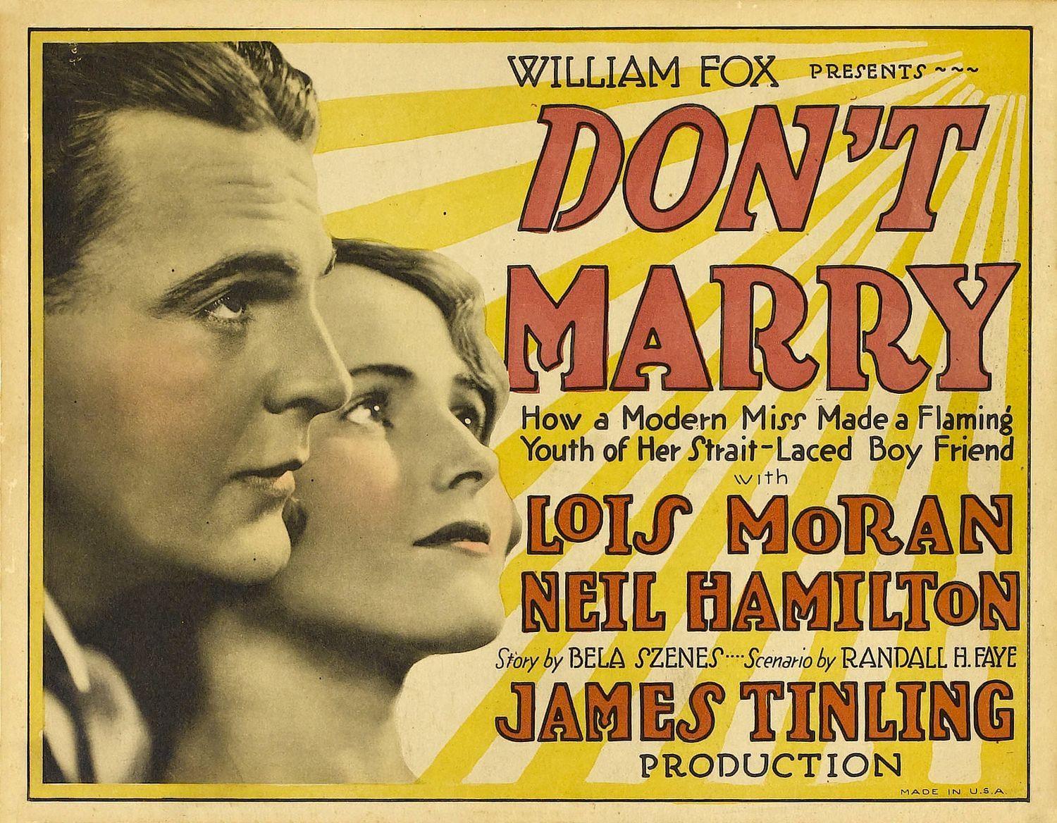 Постер фильма Don't Marry