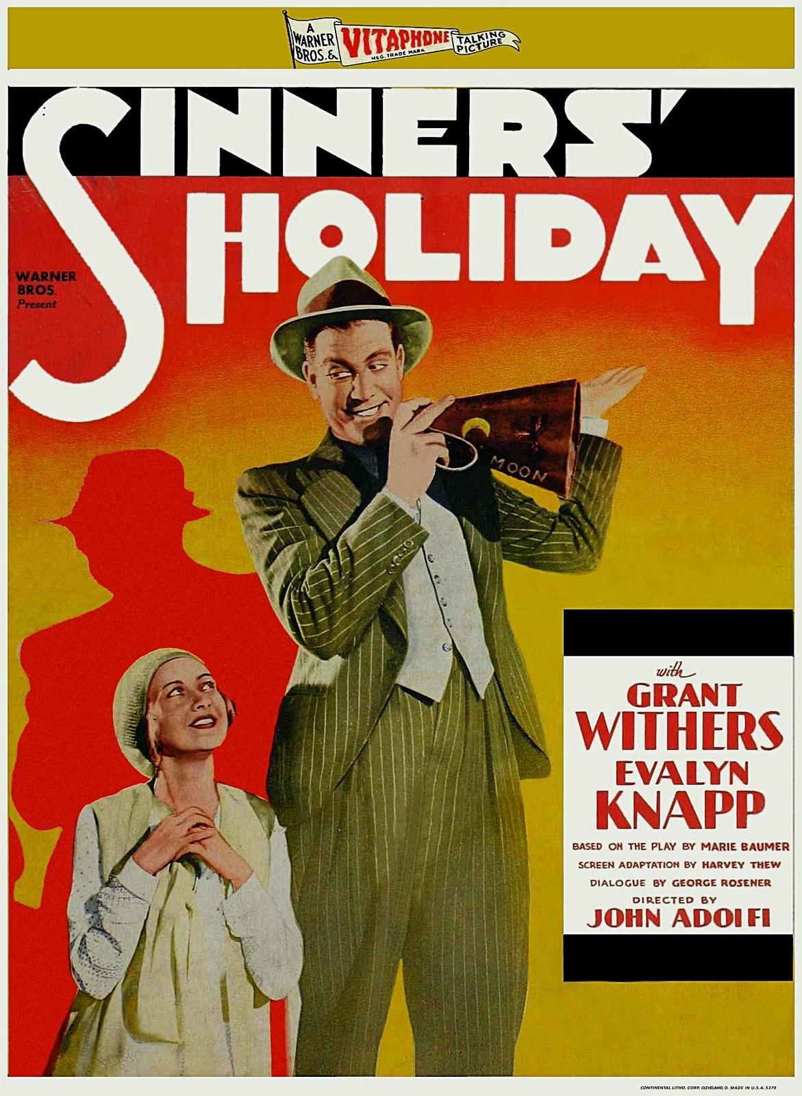 Постер фильма Sinners' Holiday