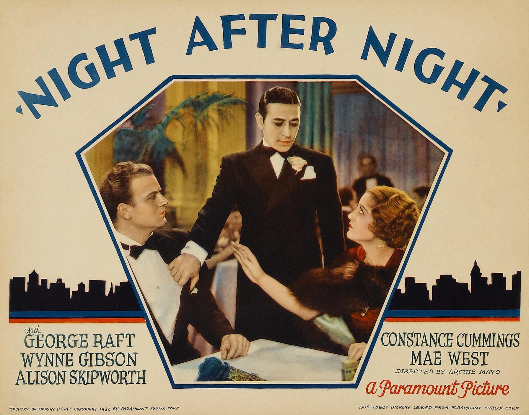 Night after night. Ночь за ночью фильм 1932. Ночь кино Постер. Плакат только ночь. Постер 