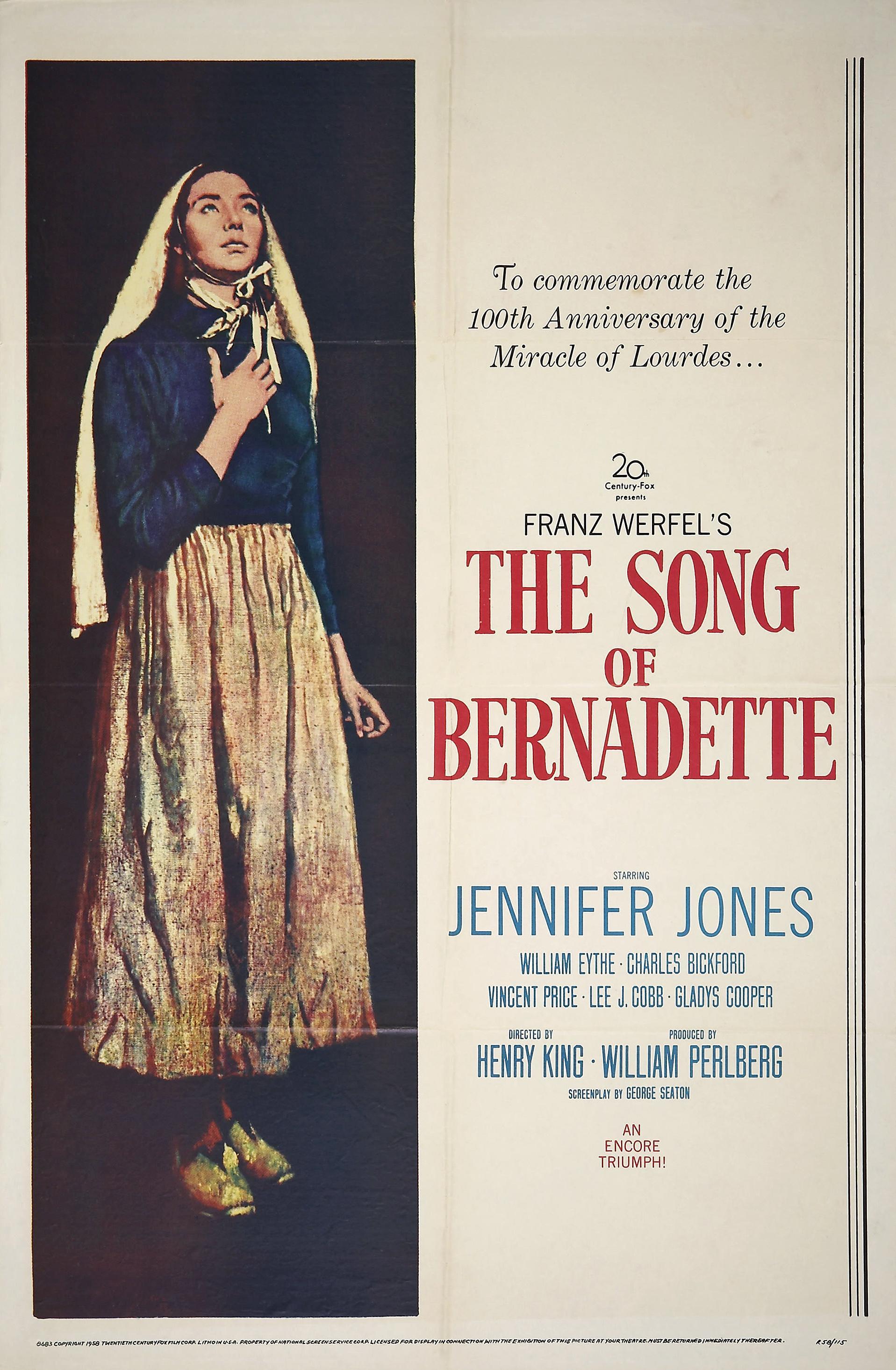 Постер фильма Песня Бернадетт | Song of Bernadette