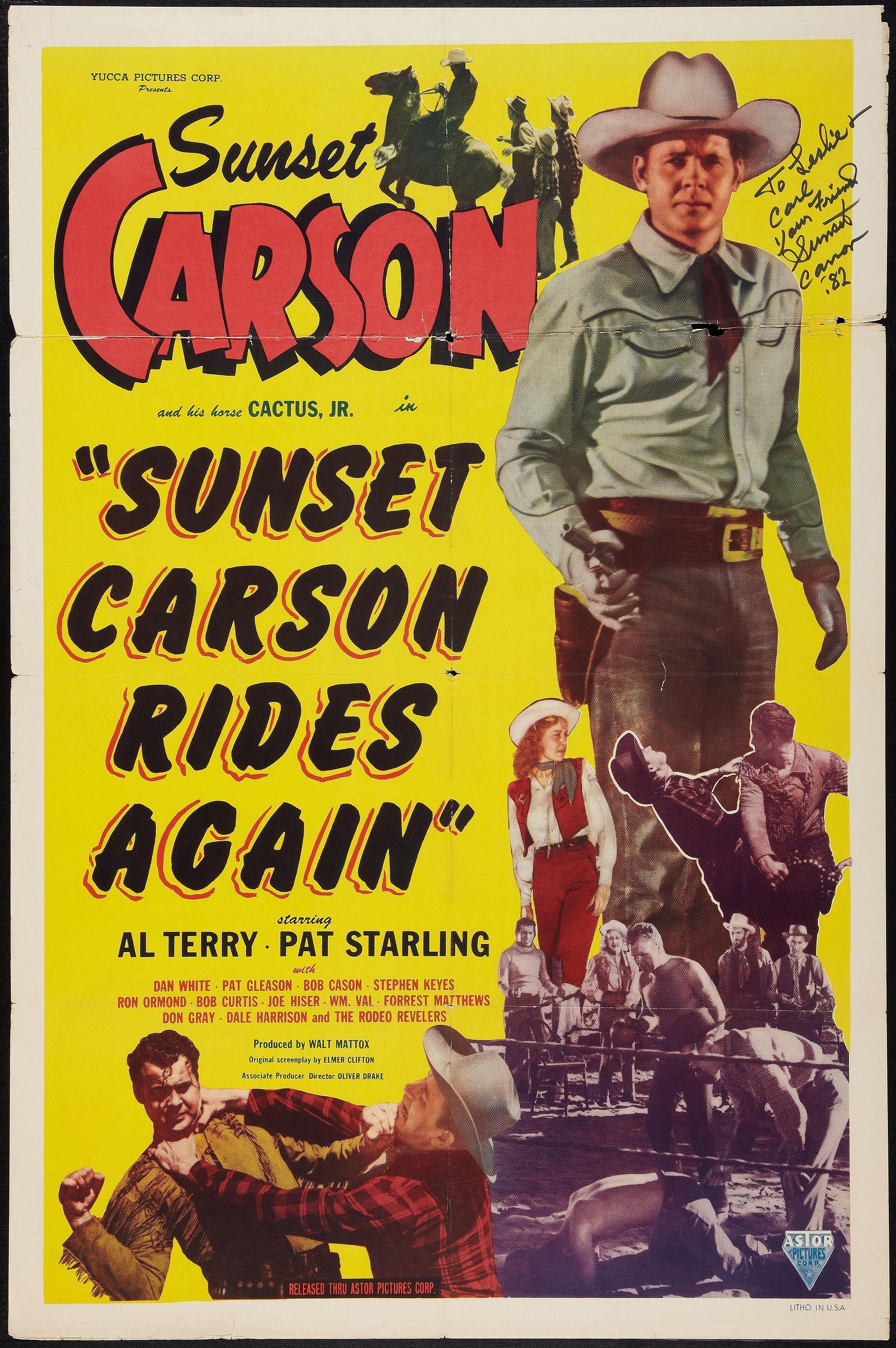 Постер фильма Sunset Carson Rides Again