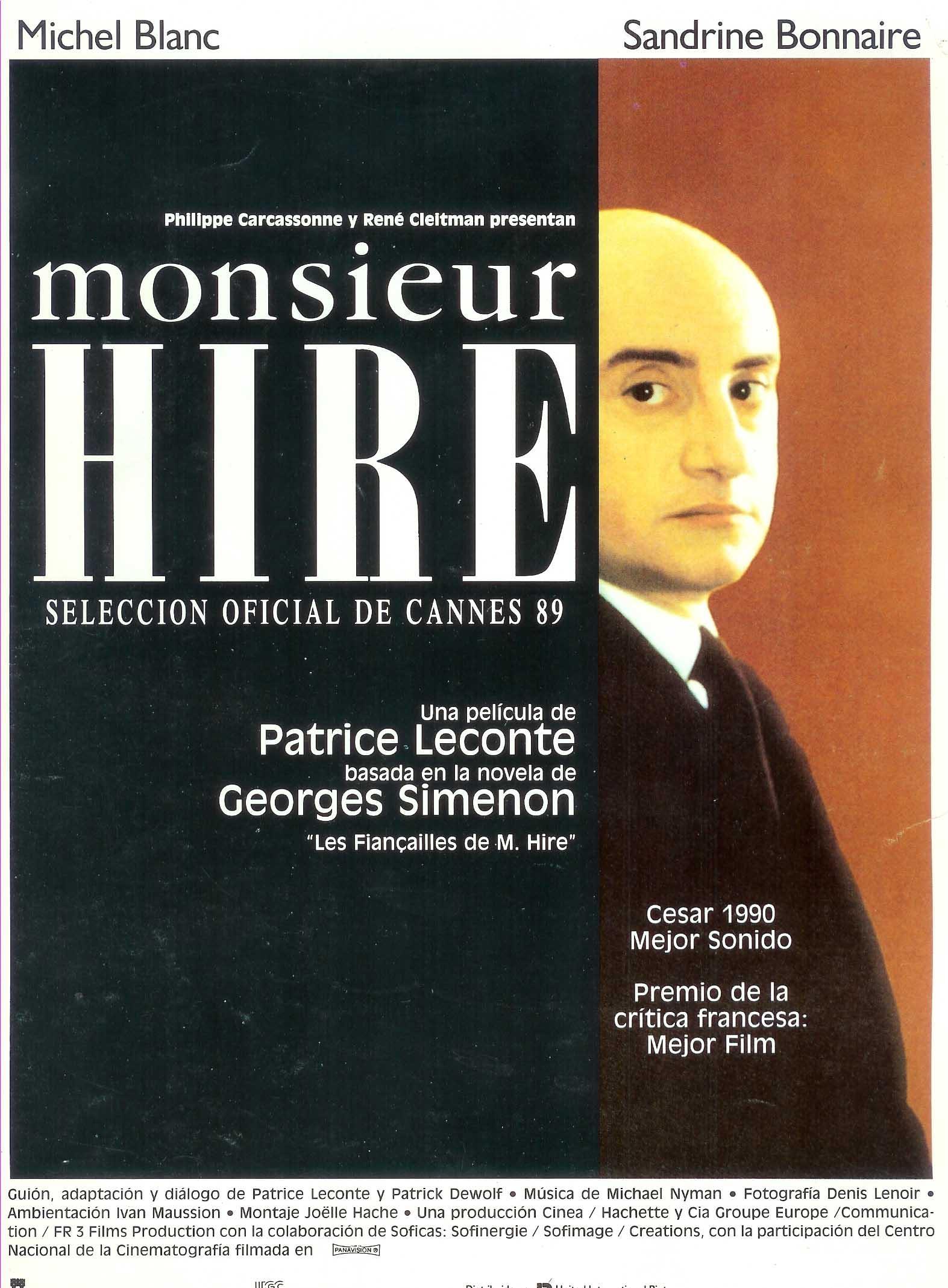Постер фильма Мсье Ир | Monsieur Hire