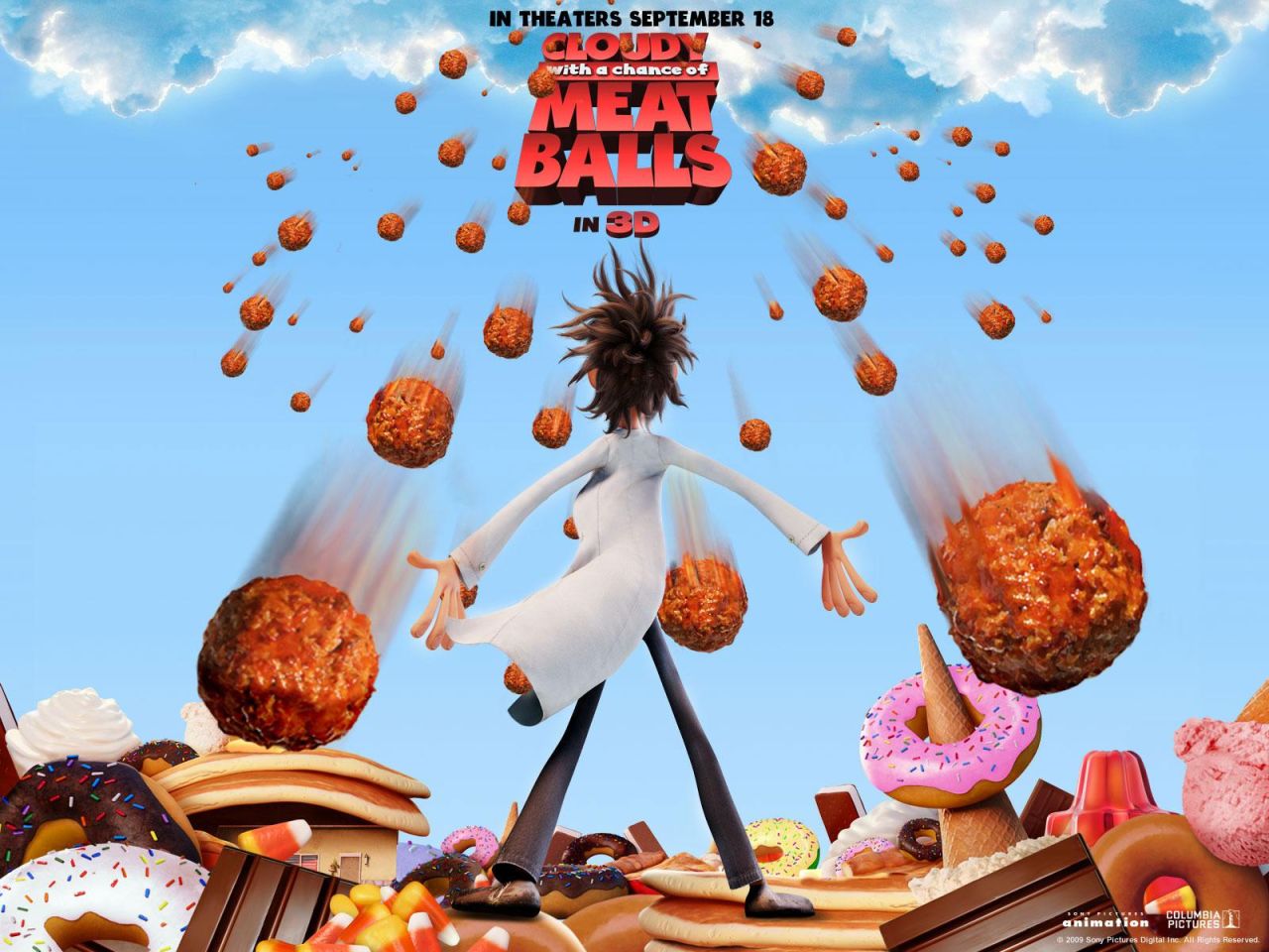 Фильм Облачно, возможны осадки в виде фрикаделек | Cloudy with a Chance of Meatballs - лучшие обои для рабочего стола