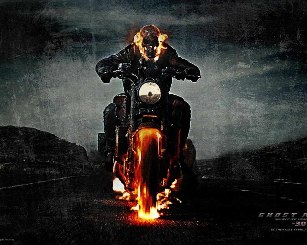 Обои 1280 на 1024 к фильму Призрачный гонщик 2 | Ghost Rider: Spirit of  Vengeance #12942 | KINOMANIA.RU