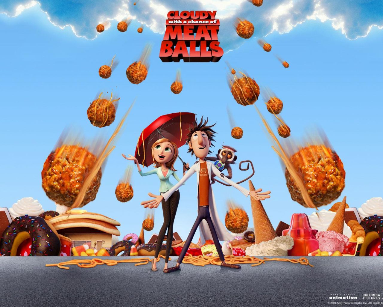 Фильм Облачно, возможны осадки в виде фрикаделек | Cloudy with a Chance of Meatballs - лучшие обои для рабочего стола