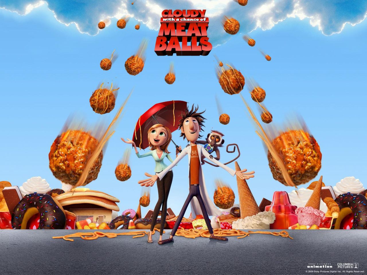 Фильм Облачно, возможны осадки в виде фрикаделек | Cloudy with a Chance of Meatballs - лучшие обои для рабочего стола