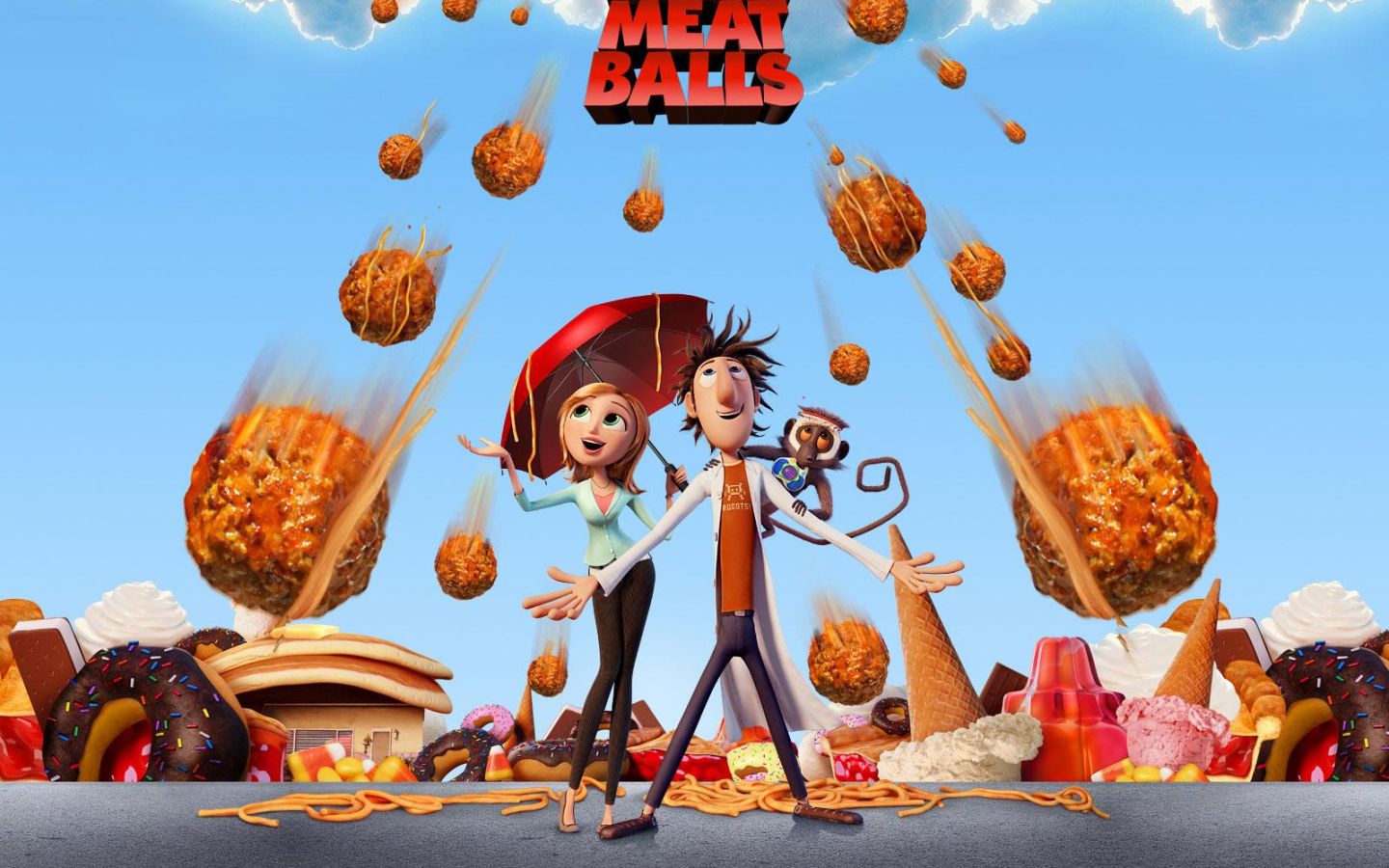 Фильм Облачно, возможны осадки в виде фрикаделек | Cloudy with a Chance of Meatballs - лучшие обои для рабочего стола